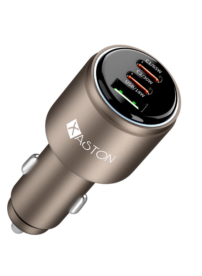 اكساستون شاحن سيارة مزود بخاصية الشحن السريع، ومنفذي USB-C، وتقنية توصيل الطاقة من النوع C، ومحول شاحن سيارة صغير الحجم، وشحن آمن، ودعم شامل، ومتوافق مع الهواتف الذكية والأجهزة اللوحية وأجهزة USB-C (DriveCharge، NCA32 - Image 1